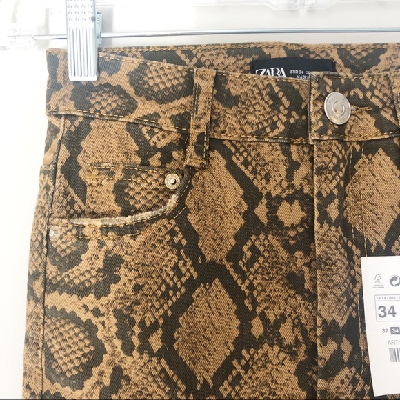 Zara High Rise Snakeskin Skinny Jeans - Picture 8 of 8